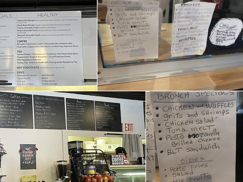 Blacc Vanilla Cafe Menu