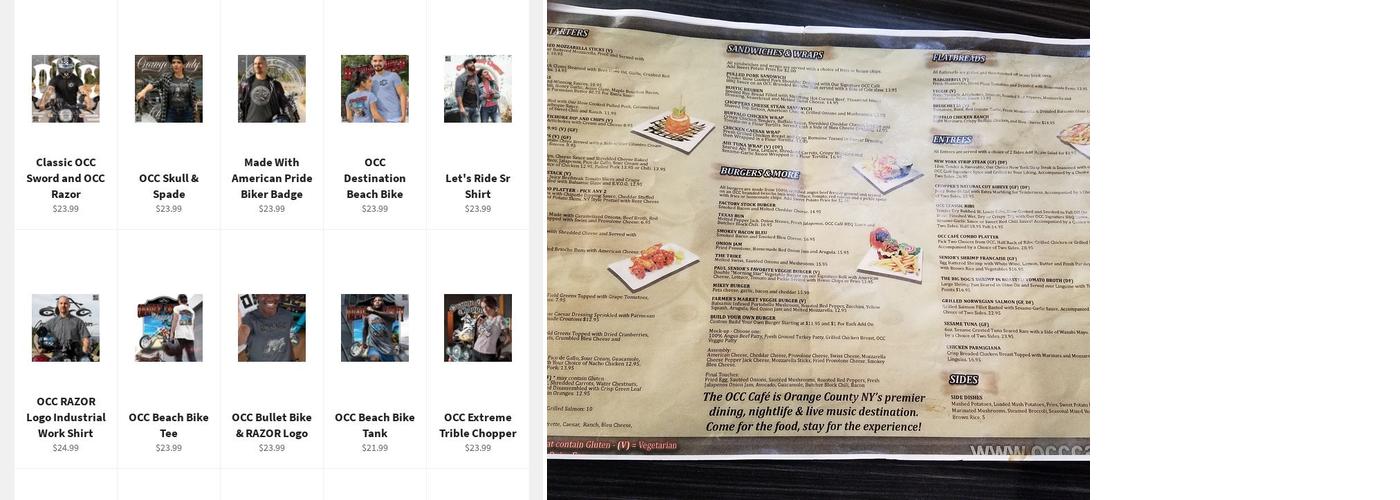 Orange County Choppers Menu