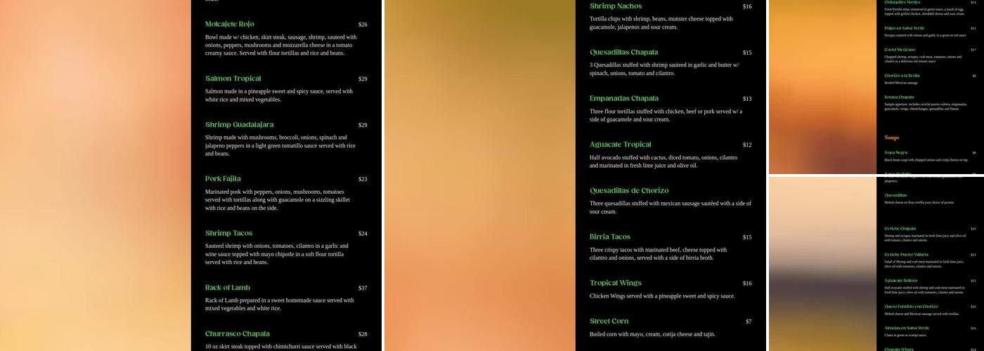 Chapala Grill Menu