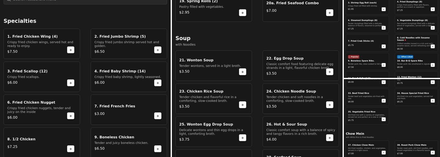 Foochow Menu