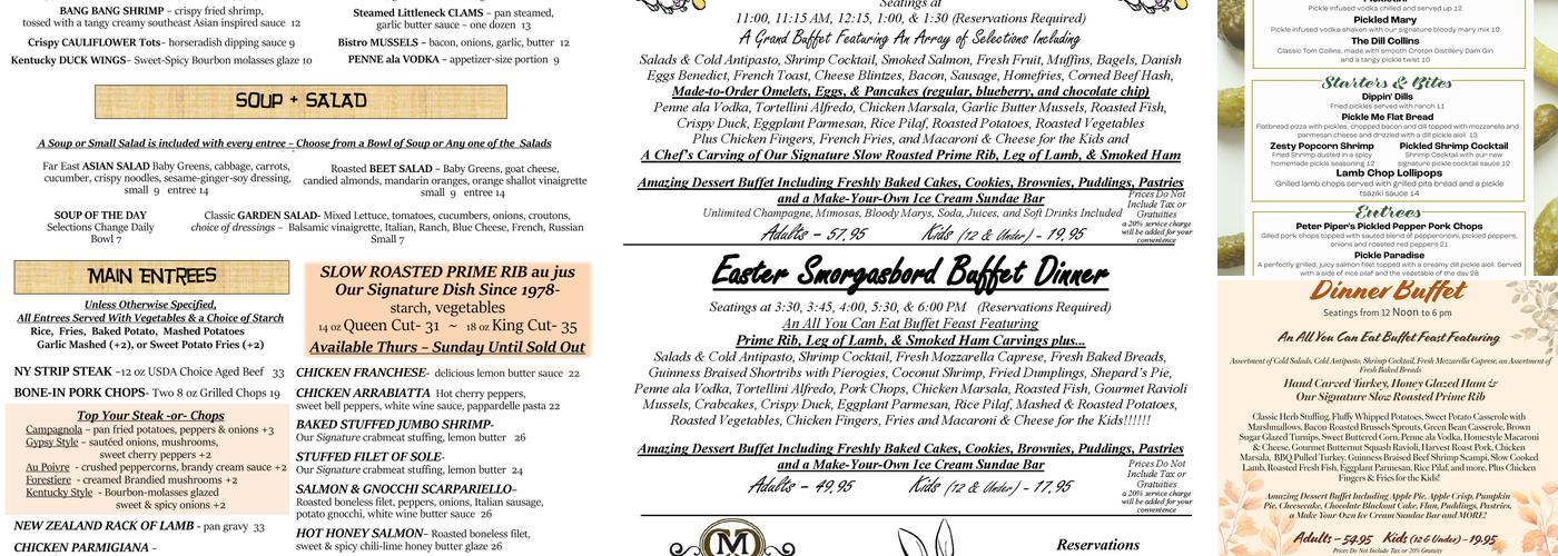 Cortlandt Colonial Restaurant & Ballroom Menu