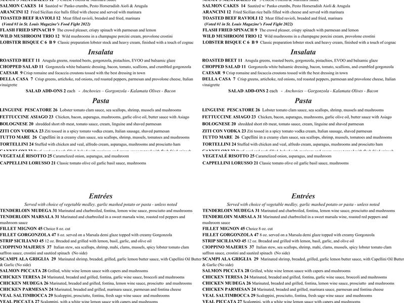 LoRusso's Cucina Menu