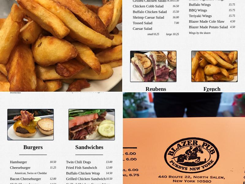 The Blazer Pub Menu