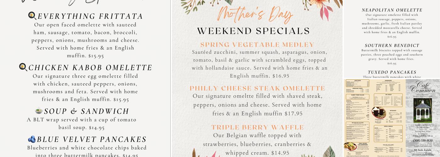 Café on the Common Menu