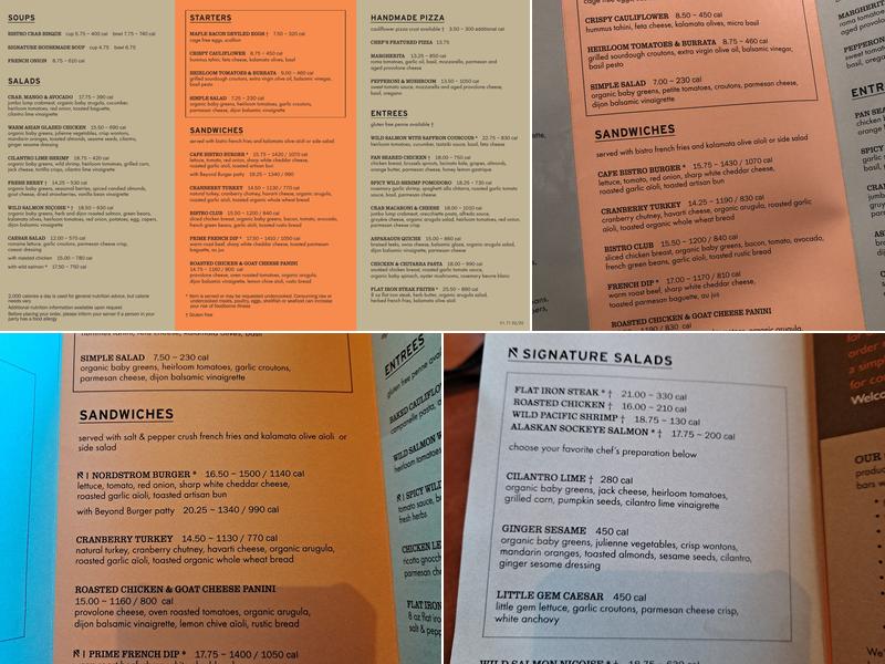 Cafe Bistro Menu