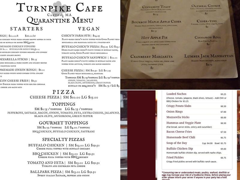 Turnpike Cafe Menu