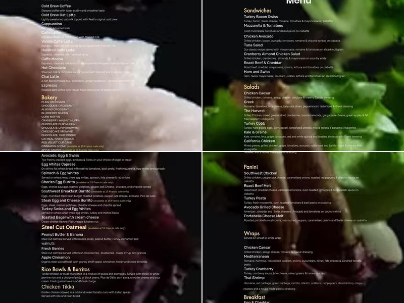 Citra A Fresh Café Menu