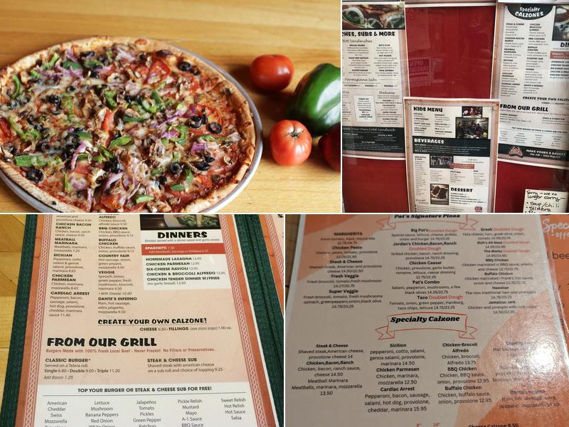 Pat's Pizza of Bar Harbor Menu