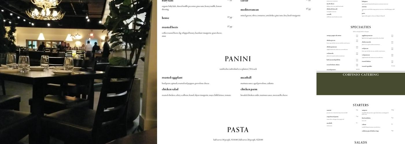 Corfinio Menu