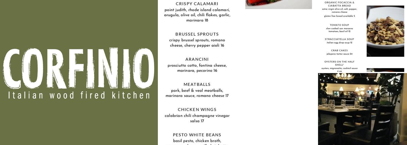 Corfinio Menu