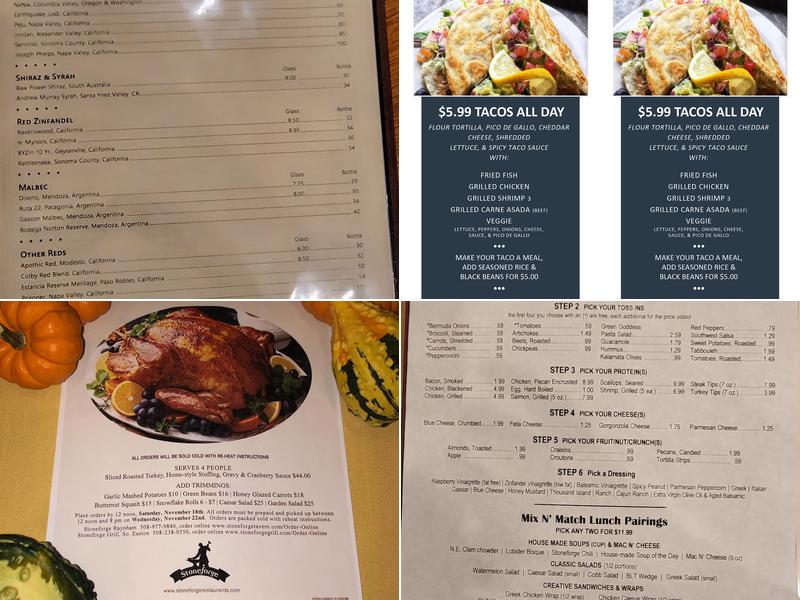 Stoneforge Grill Menu