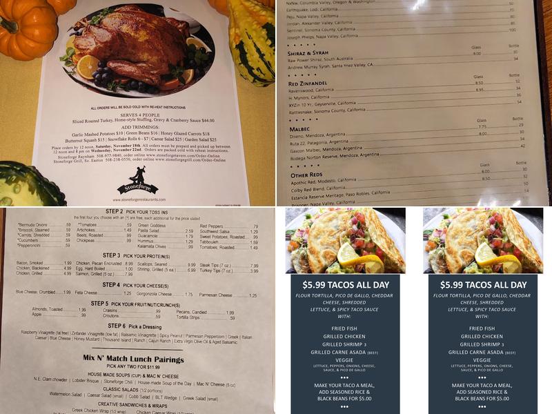 Stoneforge Grill Menu