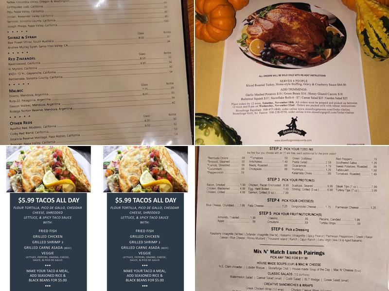 Stoneforge Grill Menu