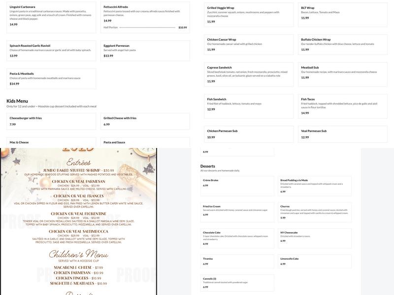 La Familia Restaurant Menu