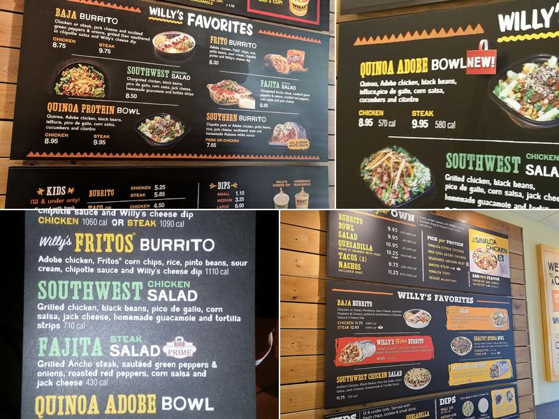 Willy's Mexicana Grill Menu