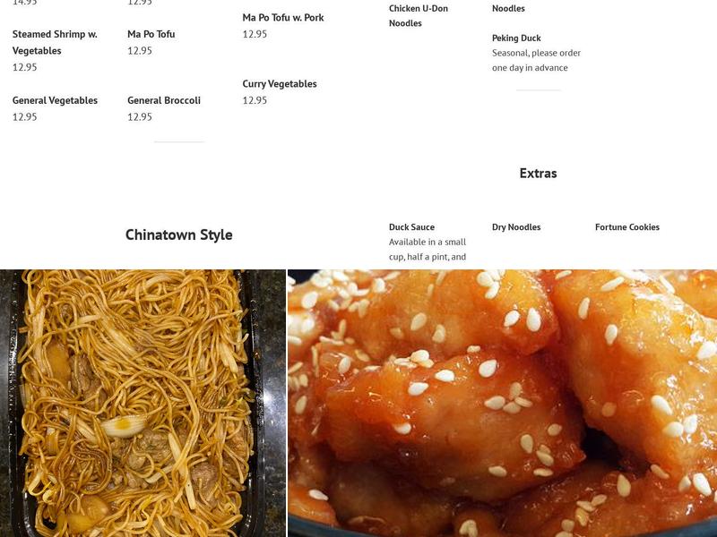 Easton Lucky Corner Menu