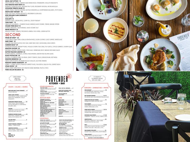 PROVENDER KITCHEN + BAR Menu