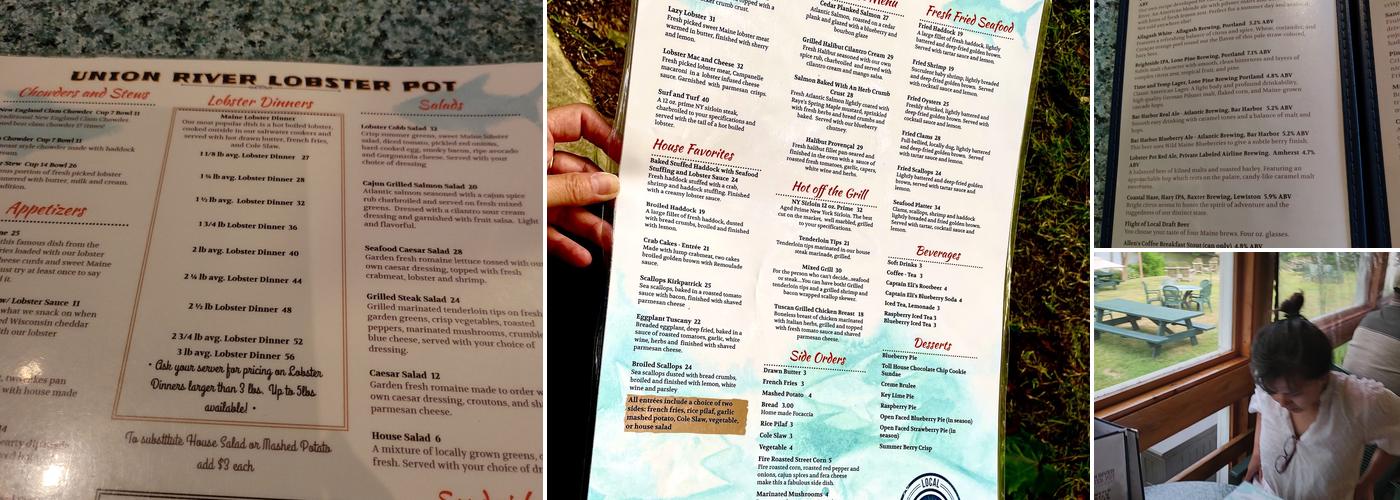Union River Lobster Pot Menu