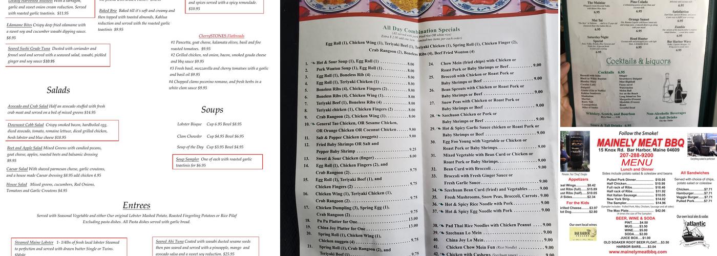 China Joy Menu