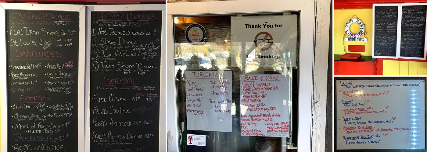 Downeast Lobster Pound Menu
