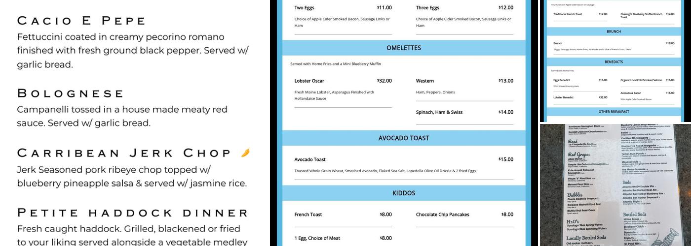 Testa's Bar & Grill Menu