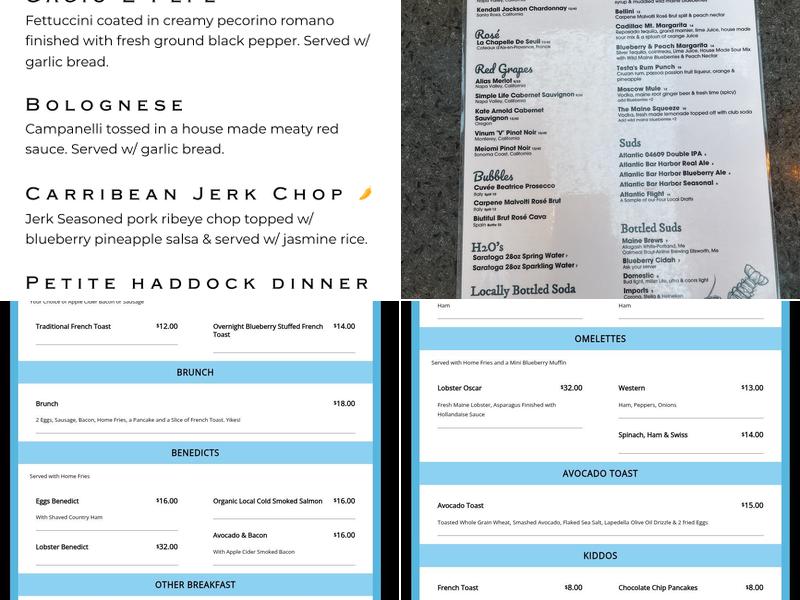 Testa's Bar & Grill Menu