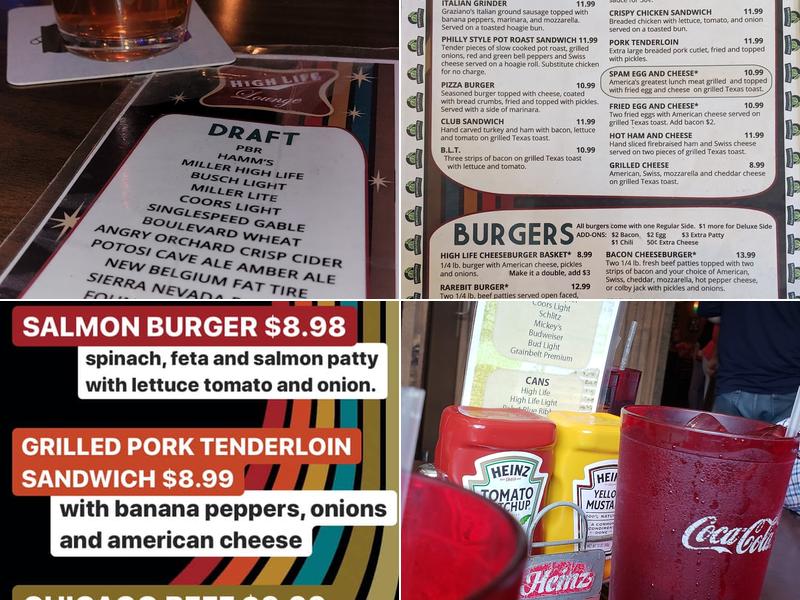 The High Life Lounge Menu