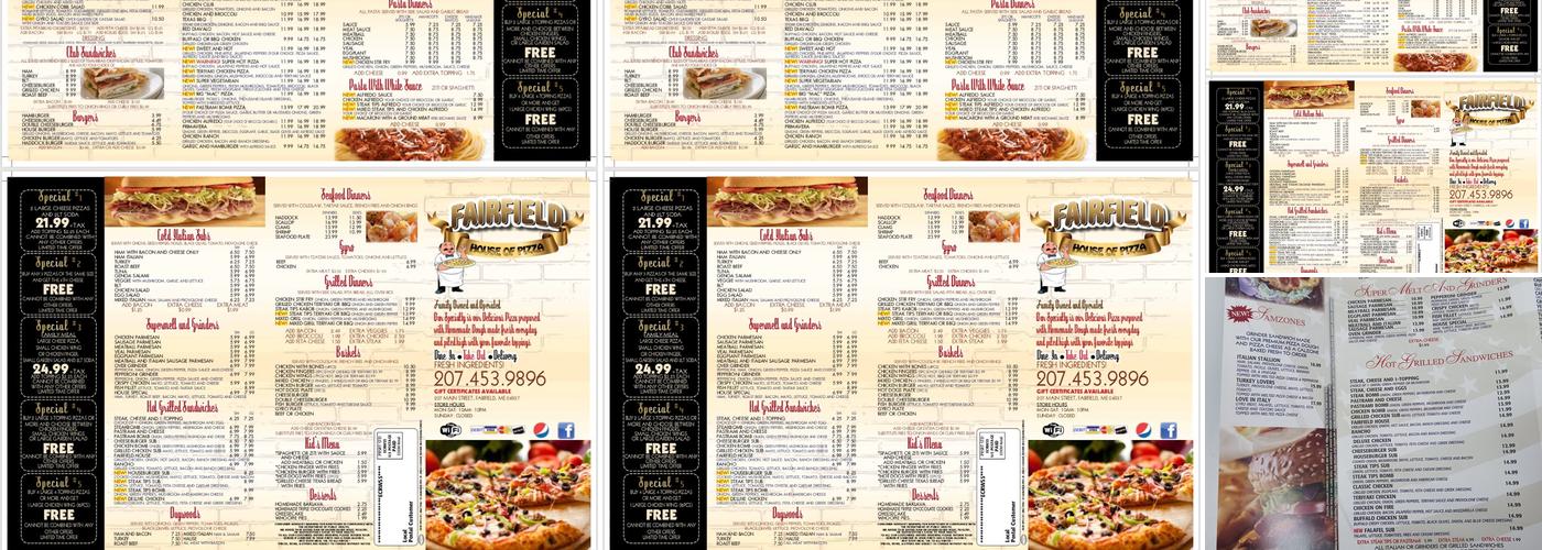 FAIRFIELD HOUSE OF PIZZA Menu