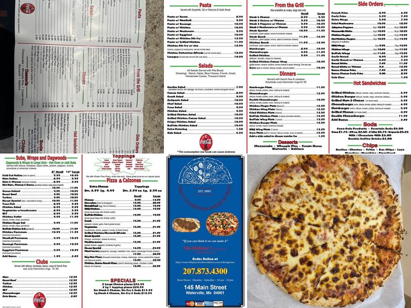 Nikos Waterville House of Pizza Menu