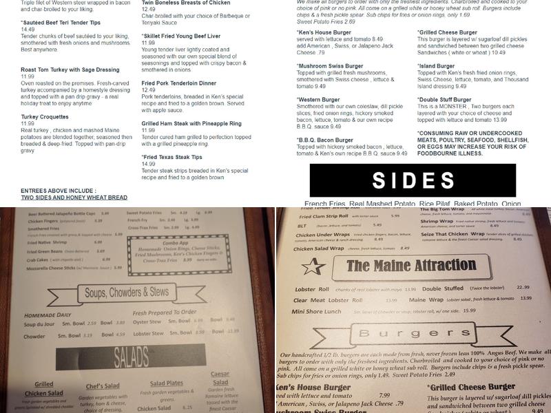 Ken's Restaurant Menu
