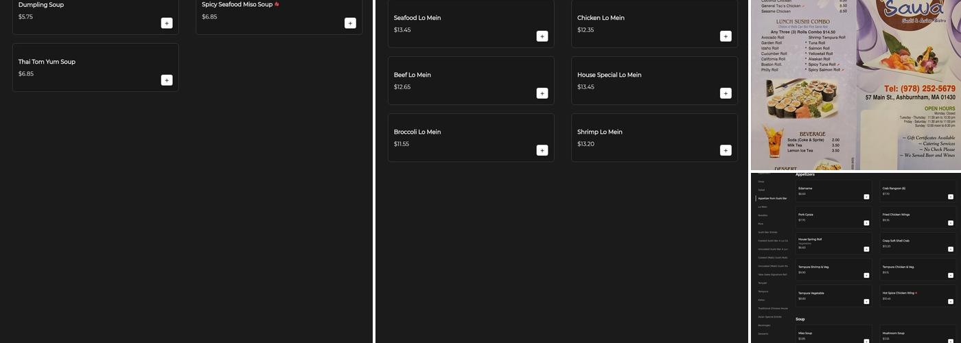 Yaka Sawa Sushi and Grill Menu