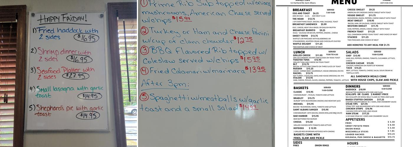 SHELBY’S CAFE AND BAKERY Menu