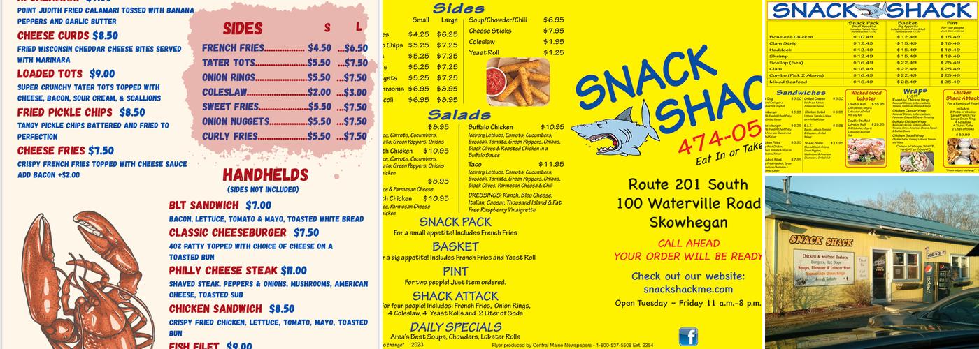 Snack Shack Menu