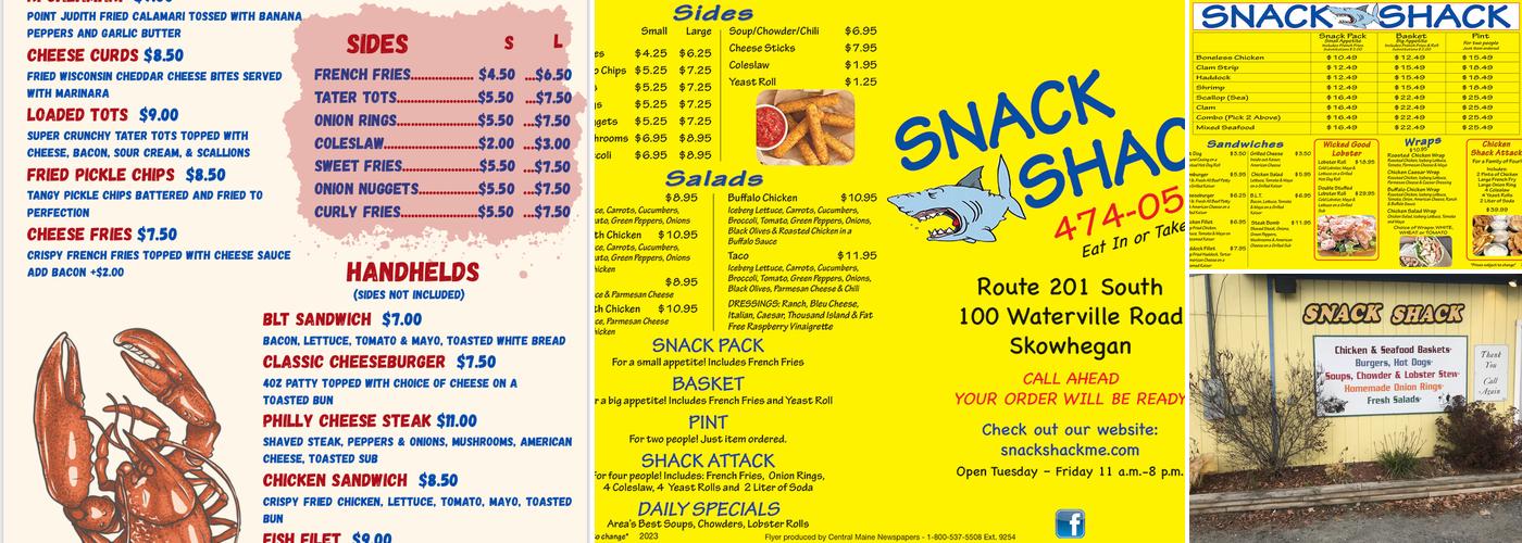 Snack Shack Menu