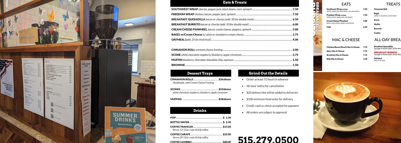 Freedom Blend Coffee Menu