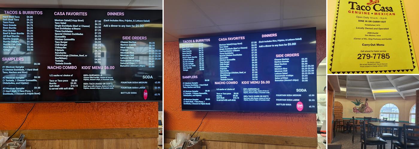 Taco Casa Menu