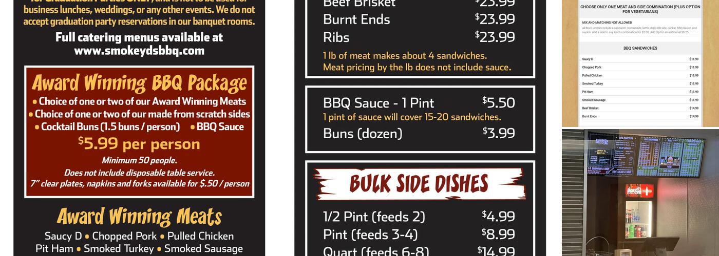 Smokey D's BBQ Menu