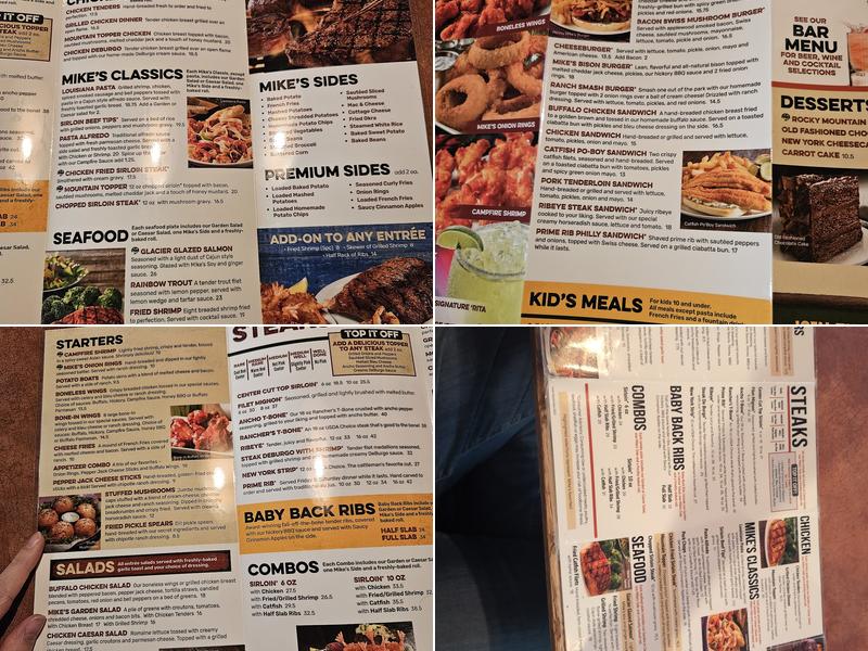 Montana Mike's Steakhouse Menu