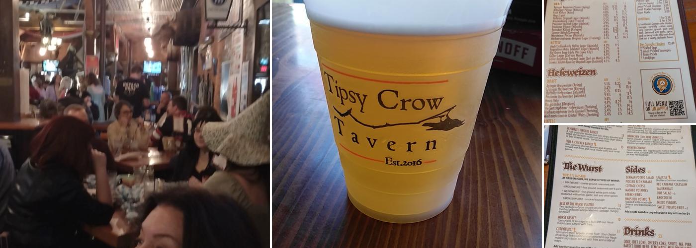 Tipsy Crow Tavern Menu