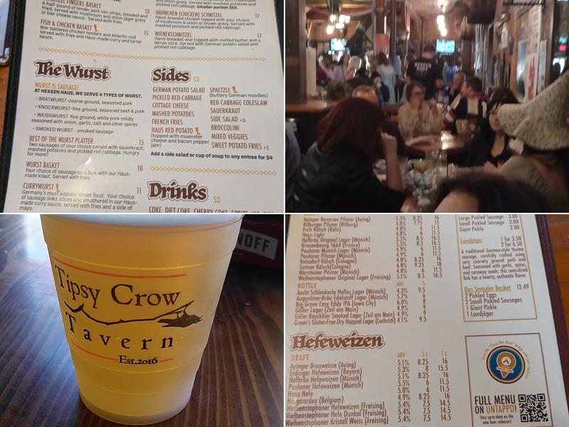 Tipsy Crow Tavern Menu