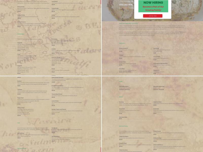 Tumea & Sons Restaurant Menu