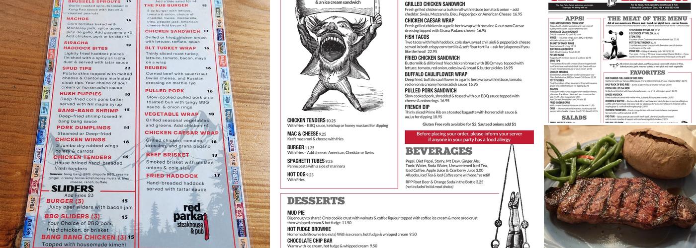 Red Parka Steakhouse & Pub Menu