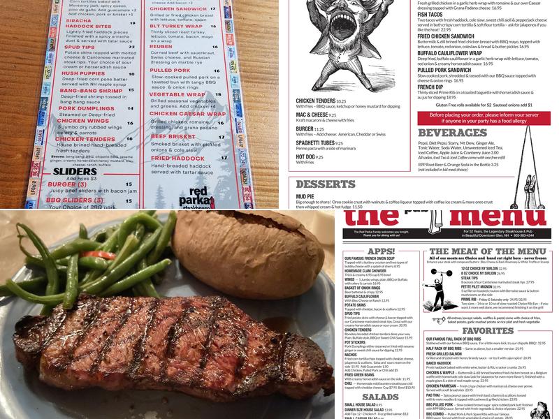 Red Parka Steakhouse & Pub Menu