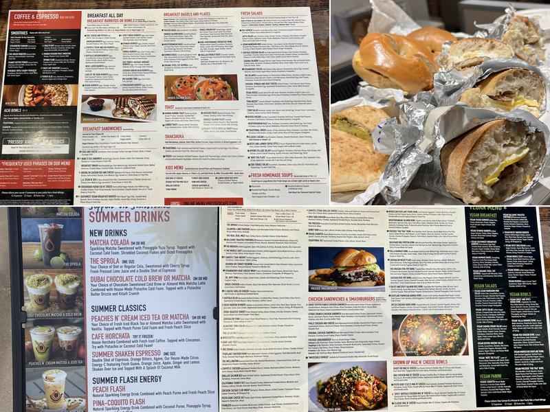 Pressed Cafe Burlington Menu