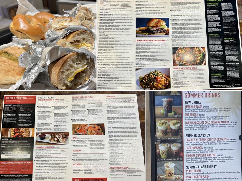 Pressed Cafe Burlington Menu