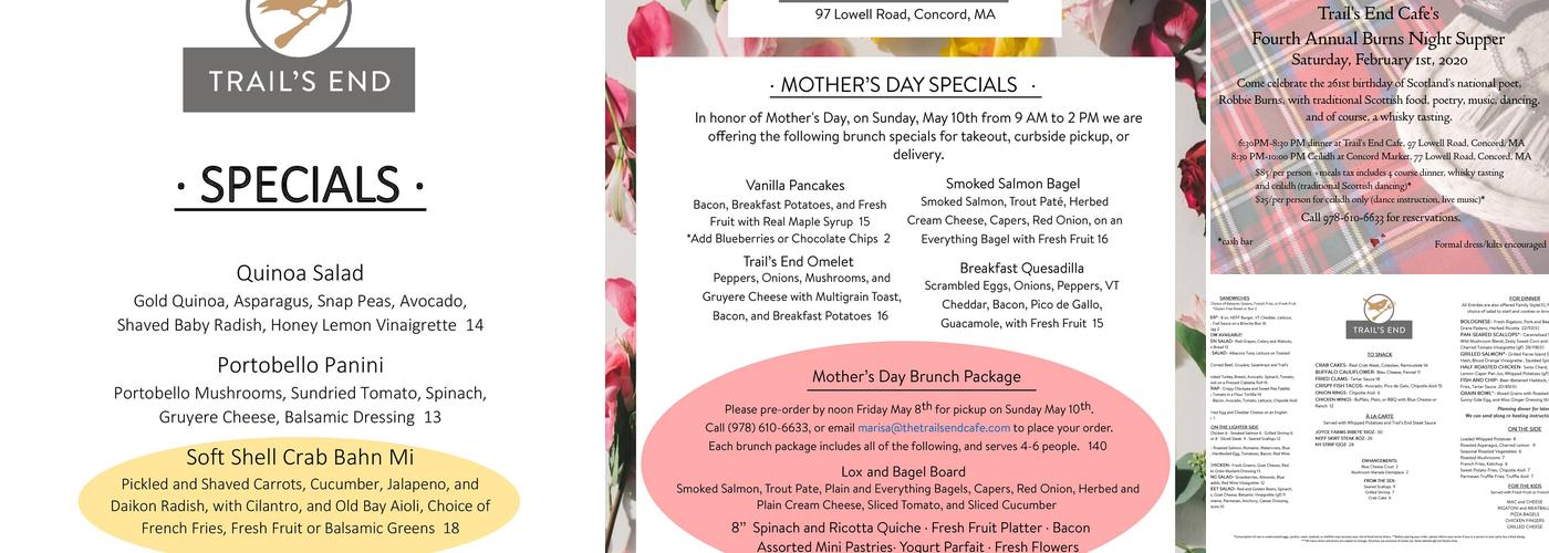 Trail's End Cafe Menu