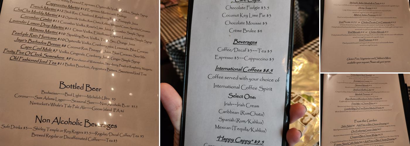 Cafe Soleil Menu