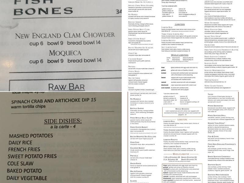 Fishbones Menu