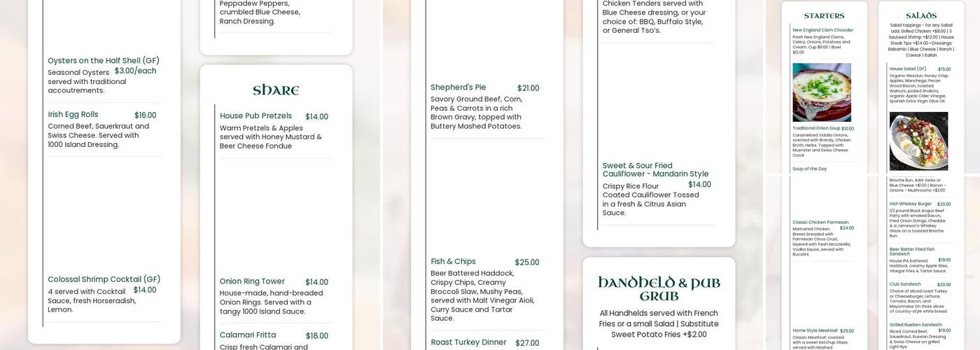 Emerald Rose Menu