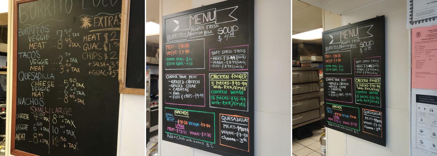 Burrito Loco Menu